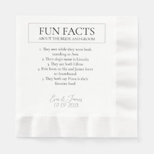 Serviette En Papier Fun Facts Elegant Marié et Mariage de chambre