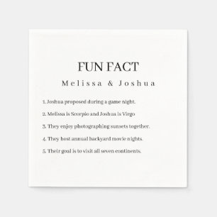 Serviette En Papier Fun Facts Funny Elegant Simple Mariage