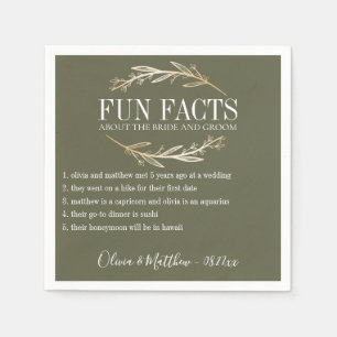 Serviette En Papier Fun Facts Gold Botanical Personnalisé