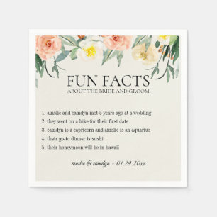 Serviette En Papier Fun Facts Jardin Fleur Papier Personnalisé serviet