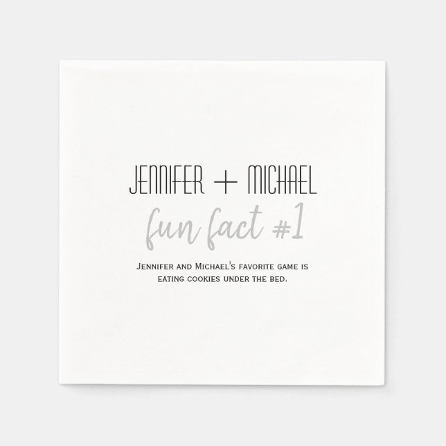 Serviette En Papier Fun Facts Mariage (Devant)
