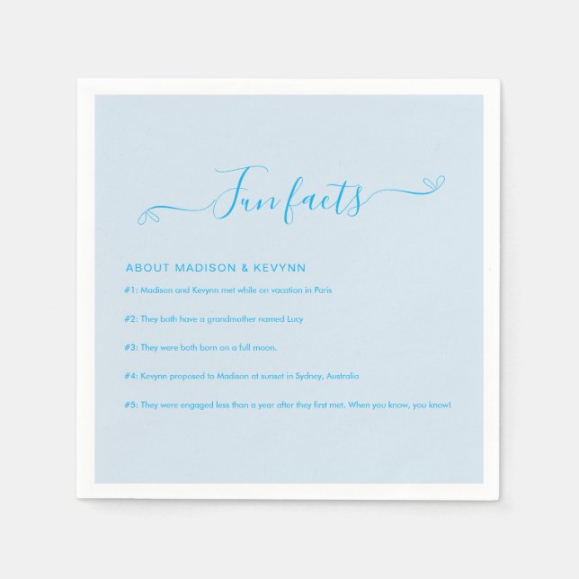 Serviette En Papier Fun Facts Mariage Napkins (Devant)