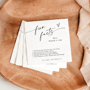 Serviette En Papier Fun Facts Mariage Napkins Minimaliste moderne