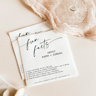 Serviette En Papier Fun Facts Mariage Napkins Minimaliste moderne