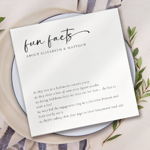 Serviette En Papier Fun Facts Minimaliste Mariage de script