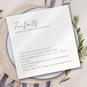 Serviette En Papier Fun Facts Minimaliste Mariage de script