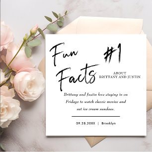 Serviette En Papier Fun Facts Moderne Chic Minimaliste Mariage serviet