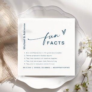 Serviette En Papier Fun Facts Moderne Chic Minimaliste Mariage serviet
