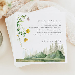 Serviette En Papier Fun Facts Mountain Forest Boho Fleur sauvage Maria