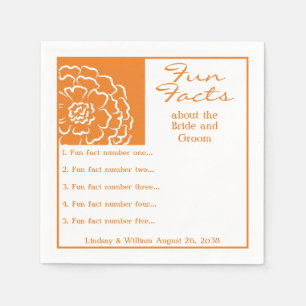 Serviette En Papier Fun Facts Orange Marigold Mariage Réception