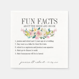 Serviette En Papier Fun Facts Pastel Floral Personnalisé