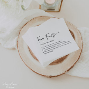 Serviette En Papier Fun Facts Personnalisés Mariage Cocktail Napkins