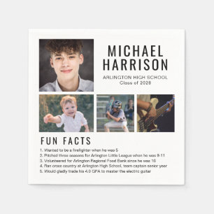 Serviette En Papier Fun Facts Photo Graduation Napkins