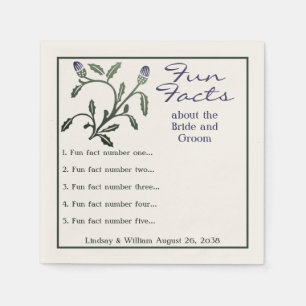 Serviette En Papier Fun Facts Purple & Green Thistle Mariage Réception