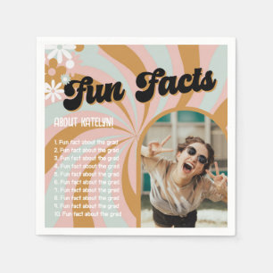 Serviette En Papier Fun Facts Retro Boho Photo Graduation