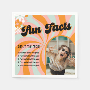 Serviette En Papier Fun Facts Retro Boho Photo Graduation