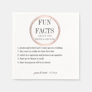 Serviette En Papier Fun Facts Rose Gold Rings Personnalisé