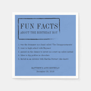 Serviette En Papier Fun Facts serviettes personnalisées pour les anni