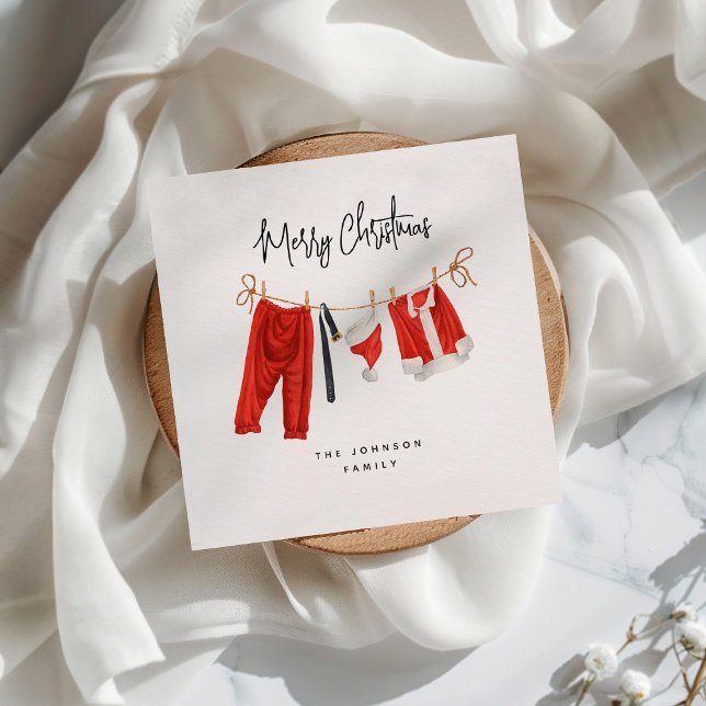 Serviette En Papier Fun Festive Père Noël la ligne de linge Noël (Créateur téléchargé)