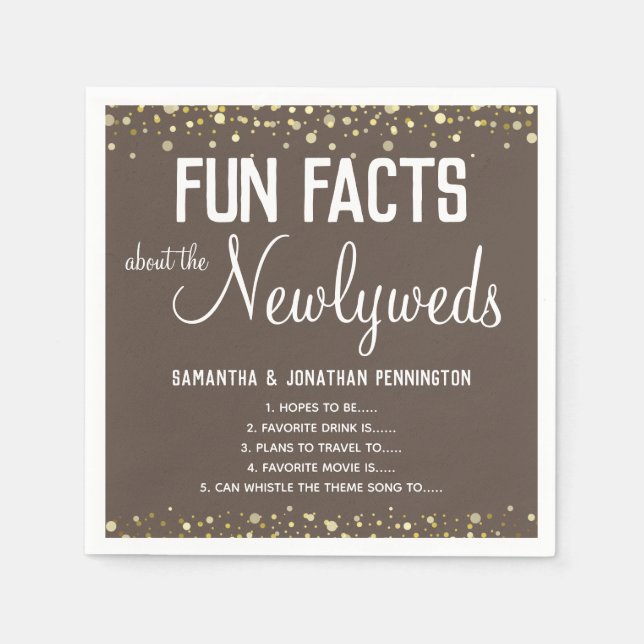 Serviette En Papier Fun Fun Facts Confetti Napkin minimal (Devant)