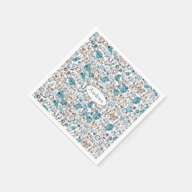 Serviette En Papier Fun humour maman bleue (Coin)