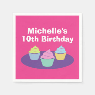 Serviette En Papier Fun kid's cupcake fête anniversaire papier personn