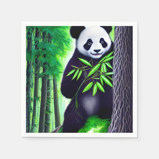 Serviette En Papier Fun Little Panda Bear (Devant)