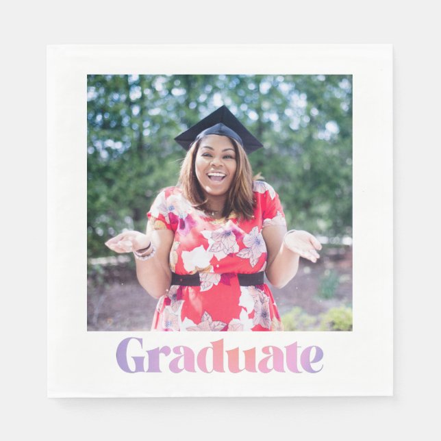 Serviette En Papier Fun Nostalgic Photo Pastel Retro Graduation Party (Devant)