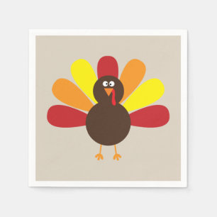 Serviette En Papier Fun Perky Turkey Thanksgiving