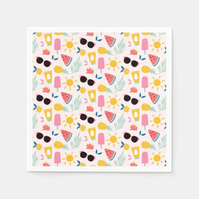 Serviette En Papier Fun Pool d'été (Devant)