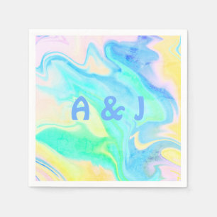 Serviette En Papier Fun Retro Colorful Personnalisé Cocktail Party