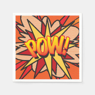 Serviette En Papier Fun Retro Comic Book POW