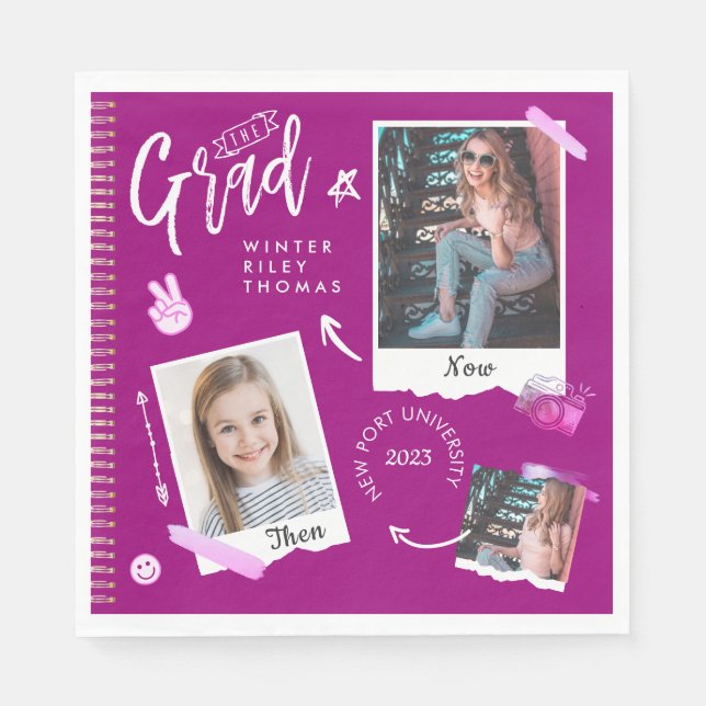 Serviette En Papier Fun Scrapbook Photo Album Carnet Alors & Maintenan (Devant)