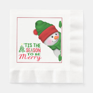 Serviette En Papier Fun Snowman Papier de Noël Napkin