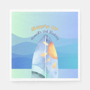 Serviette En Papier Fun Surf à l'anniversaire