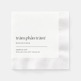 Serviette En Papier Fun Vietnamien Drinking Phrase Cocktail Napkin 03
