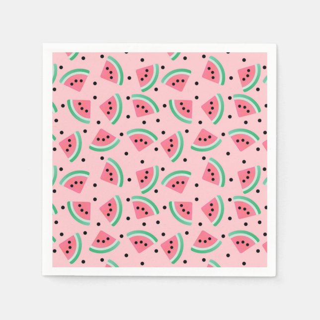 Serviette En Papier Fun Watermelon Slice Motif Summer Vibes (Devant)