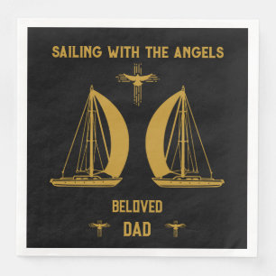 Serviette En Papier Funérailles du bateau à voile en mémoire