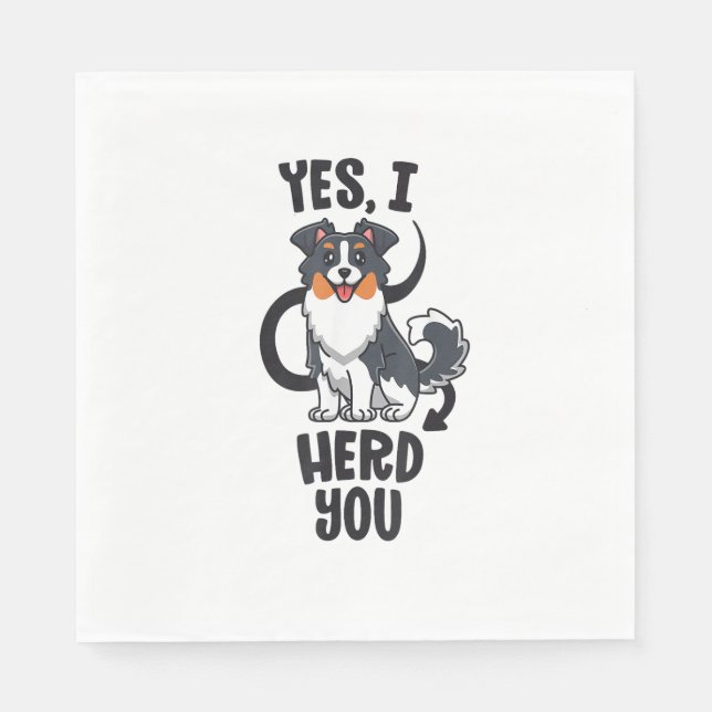 Serviette En Papier Funky Australian Shepherd Maman Cadeaux Aussie Oui (Devant)