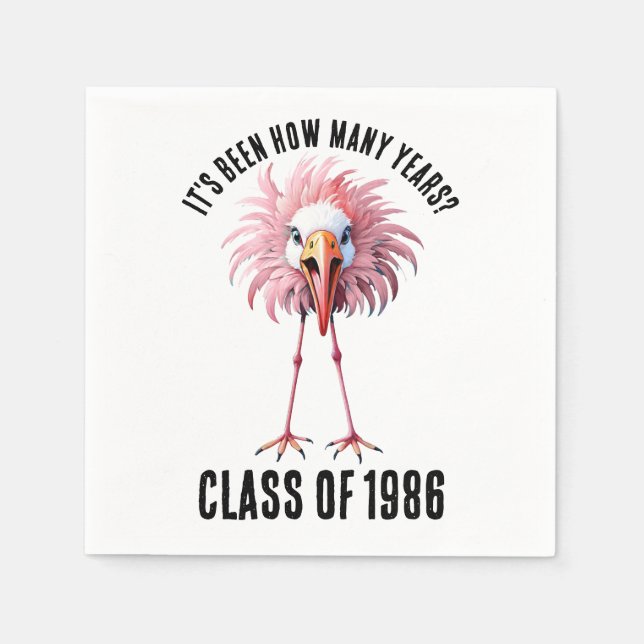 Serviette En Papier Funky Custom Flamant rose School Class Réunion (Devant)