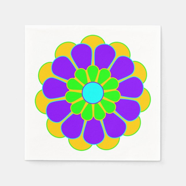 Serviette En Papier Funky Flower Power Bloom II + votre idée (Devant)