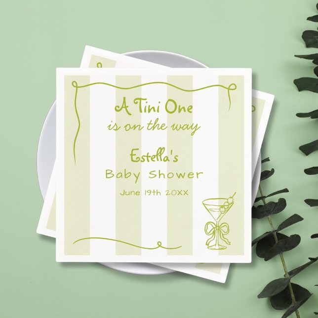 Serviette En Papier Funky Retro Doodle Dirty Martini Baby shower (Créateur téléchargé)