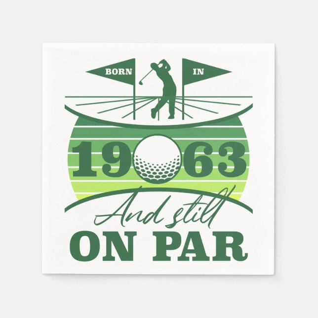 Serviette En Papier Funny 1963 Golfer 60e anniversaire (Devant)