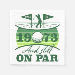 Serviette En Papier Funny 1973 Golfer 50e anniversaire