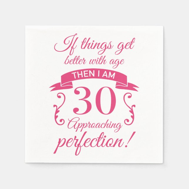 Serviette En Papier Funny 30e anniversaire 'Perfection' (Devant)