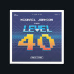 Serviette En Papier Funny 40th Birthday Retro 80s Écran de jeu personn<br><div class="desc">Funny 40th Birthday Retro 80s Game Screen Custom Napkins. Préparez-vous à vous ressaisir et fêtez un anniversaire marquant avec notre design électrifiant inspiré par les écrans de jeux rétro emblématiques des années 80. Plein de couleurs vibrantes et de graphismes nostalgiques, ce design apporte l'excitation et le plaisir du jeu directement...</div>
