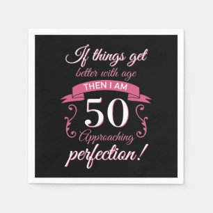 Serviette En Papier Funny 50e anniversaire 'Perfection'