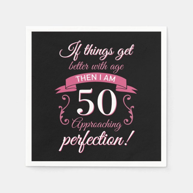 Serviette En Papier Funny 50e anniversaire 'Perfection' (Devant)