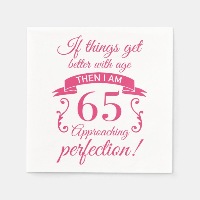 Serviette En Papier Funny 65e anniversaire 'Perfection' (Devant)