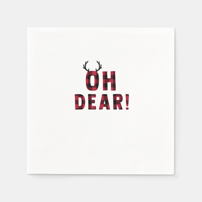 Serviette En Papier Funny Attitude Oh Dear Plaid Deer Creative Design  (Devant)